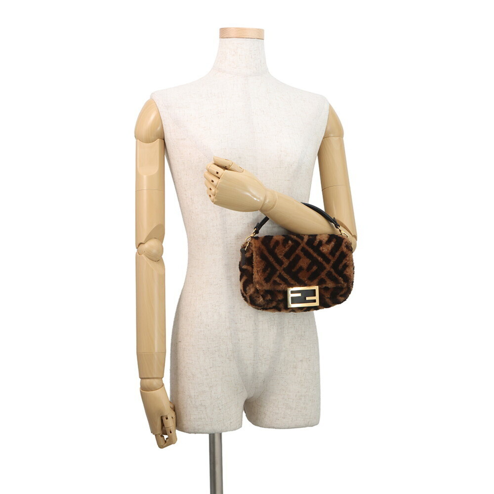 Fendi Zucca pattern baguette mini handbag, sheepskin and leather, 8BS017, FEN... - Picture 4 of 15